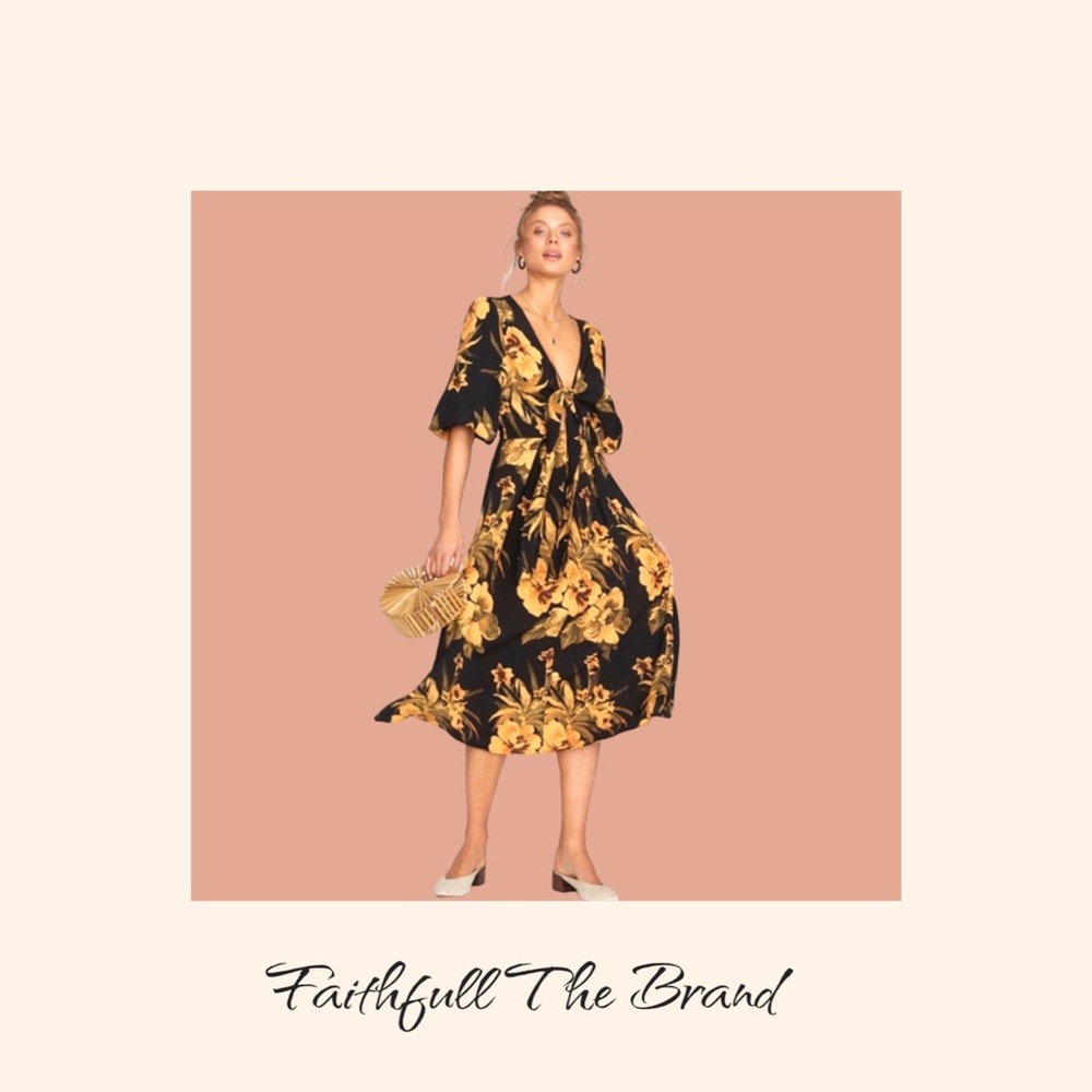 Faithfull The Brand Floral Tie Front Dress